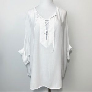 Cloth & Stone Relaxed Lace-up Henley